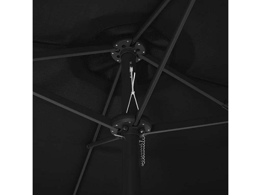 Parasol d'extérieur et poteau en aluminium 460x270 Noir