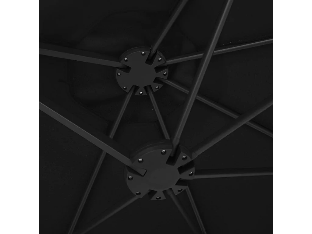 Parasol d'extérieur et poteau en aluminium 460x270 Noir