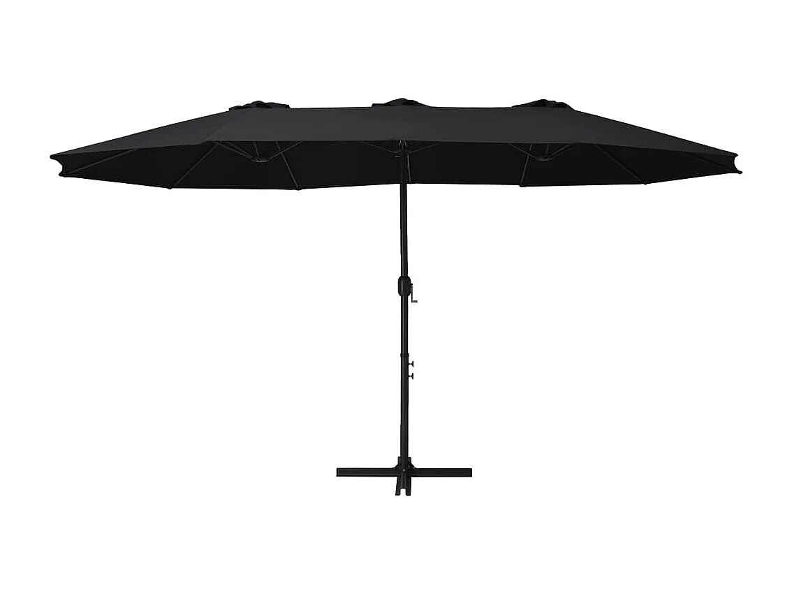 Parasol d'extérieur et poteau en aluminium 460x270 Noir