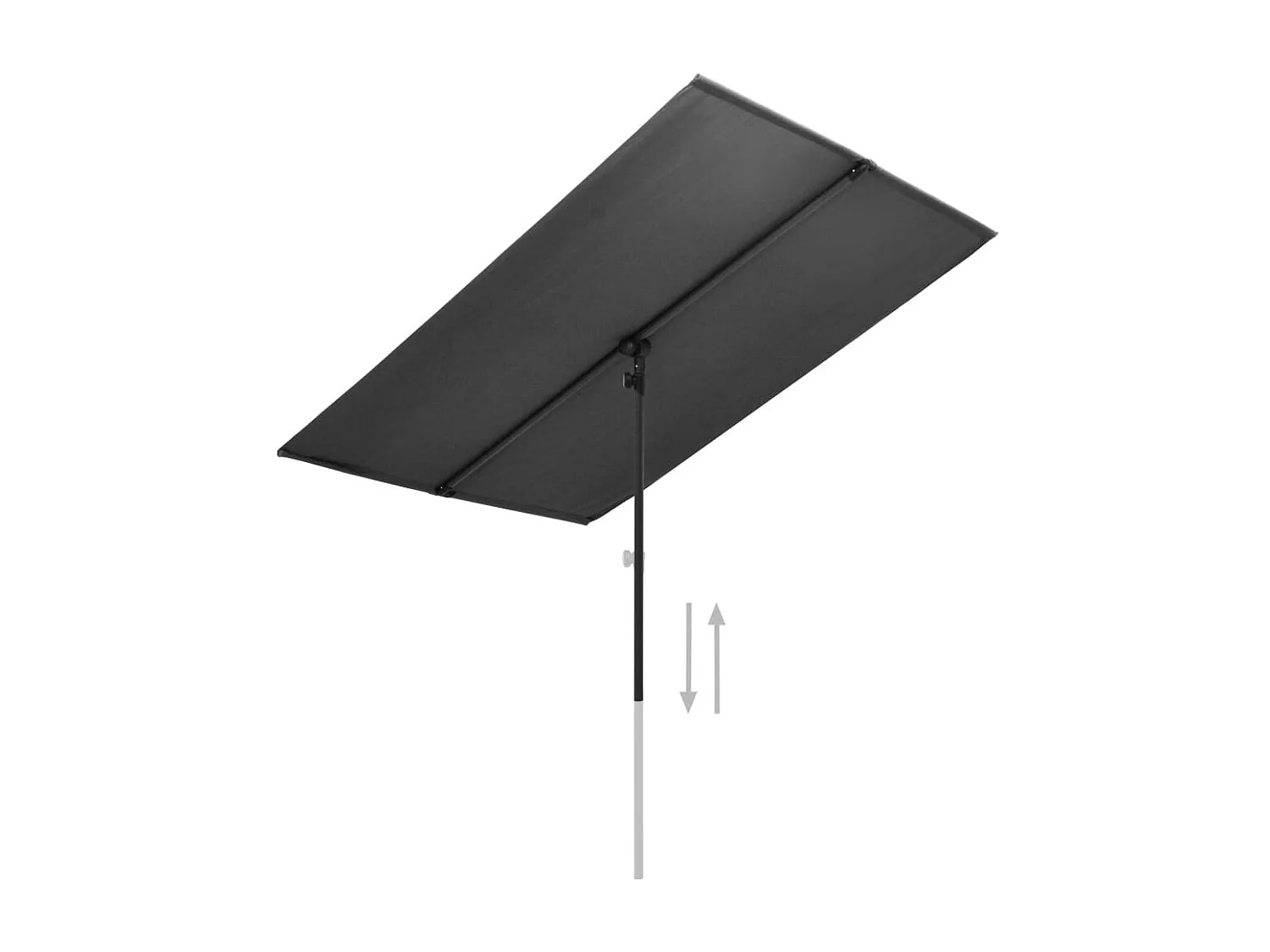 Parasol d'extérieur avec mât en aluminium 180x130 Anthracite