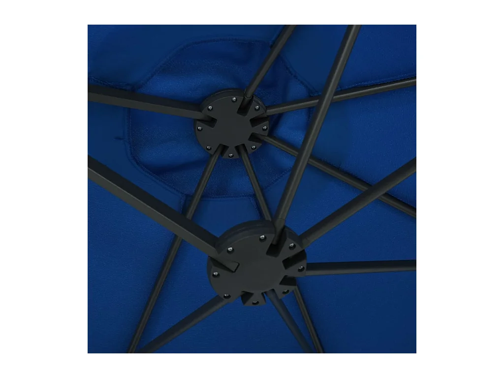 Parasol d'extérieur et poteau en aluminium 460x270 Bleu