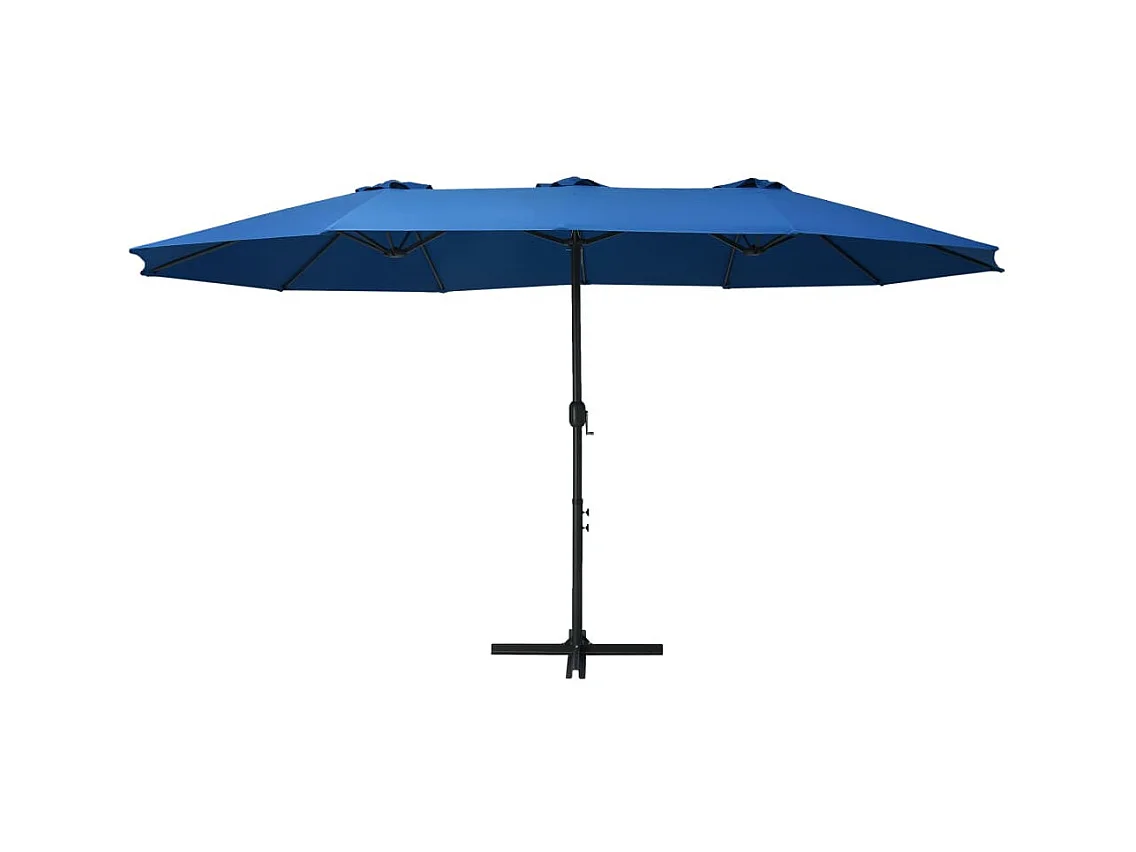 Parasol d'extérieur et poteau en aluminium 460x270 Bleu