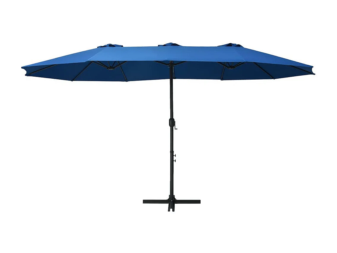 Parasol d'extérieur et poteau en aluminium 460x270 Bleu