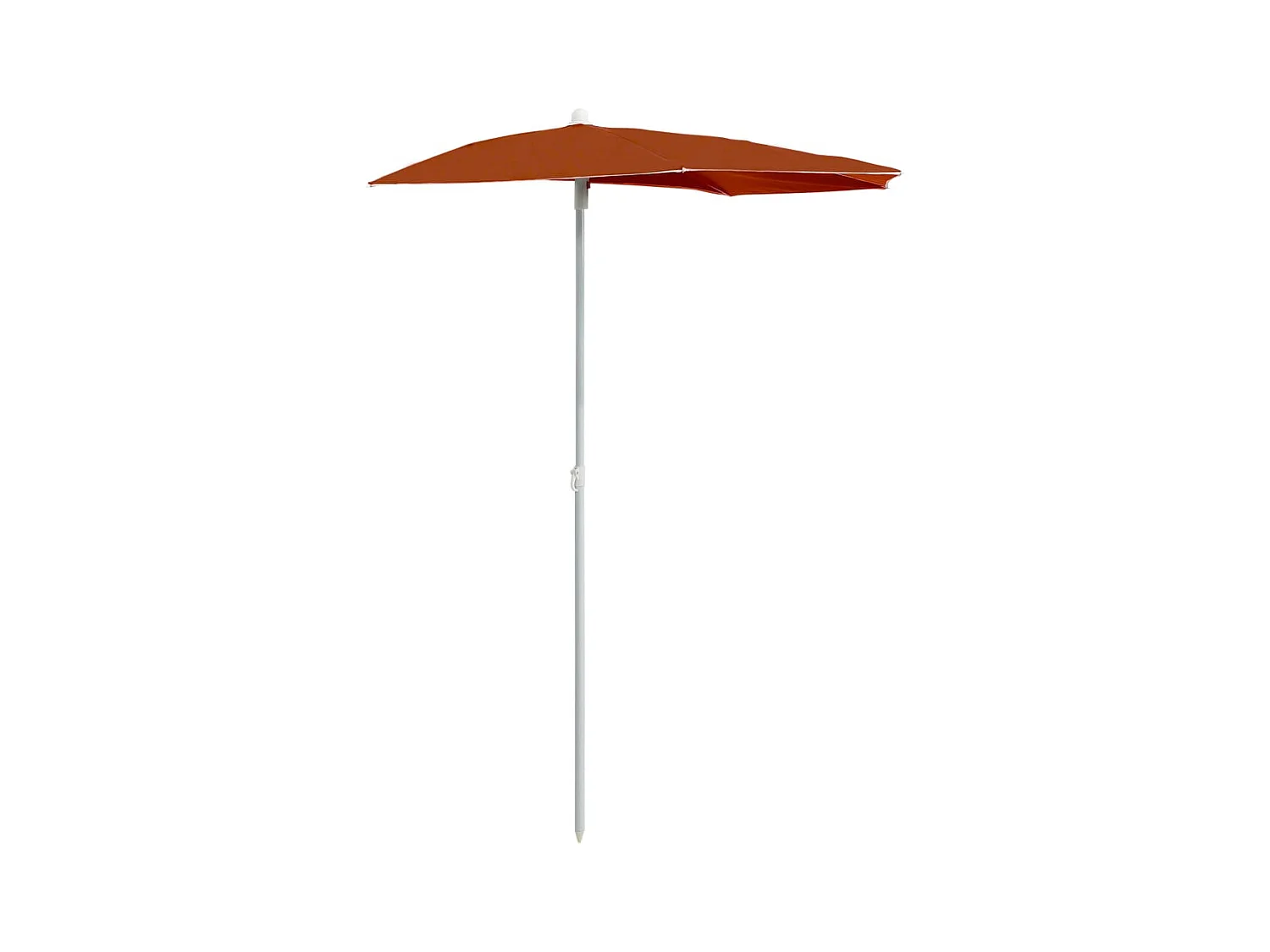 Demi-parasol de jardin avec mât 180x90 Terre cuite
