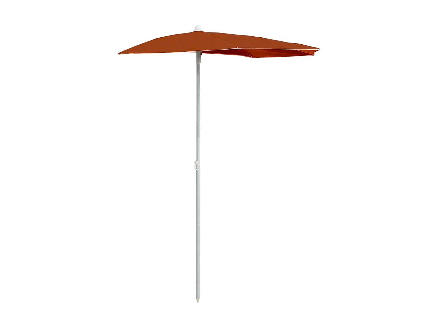 Demi-parasol de jardin avec mât 180x90 Terre cuite