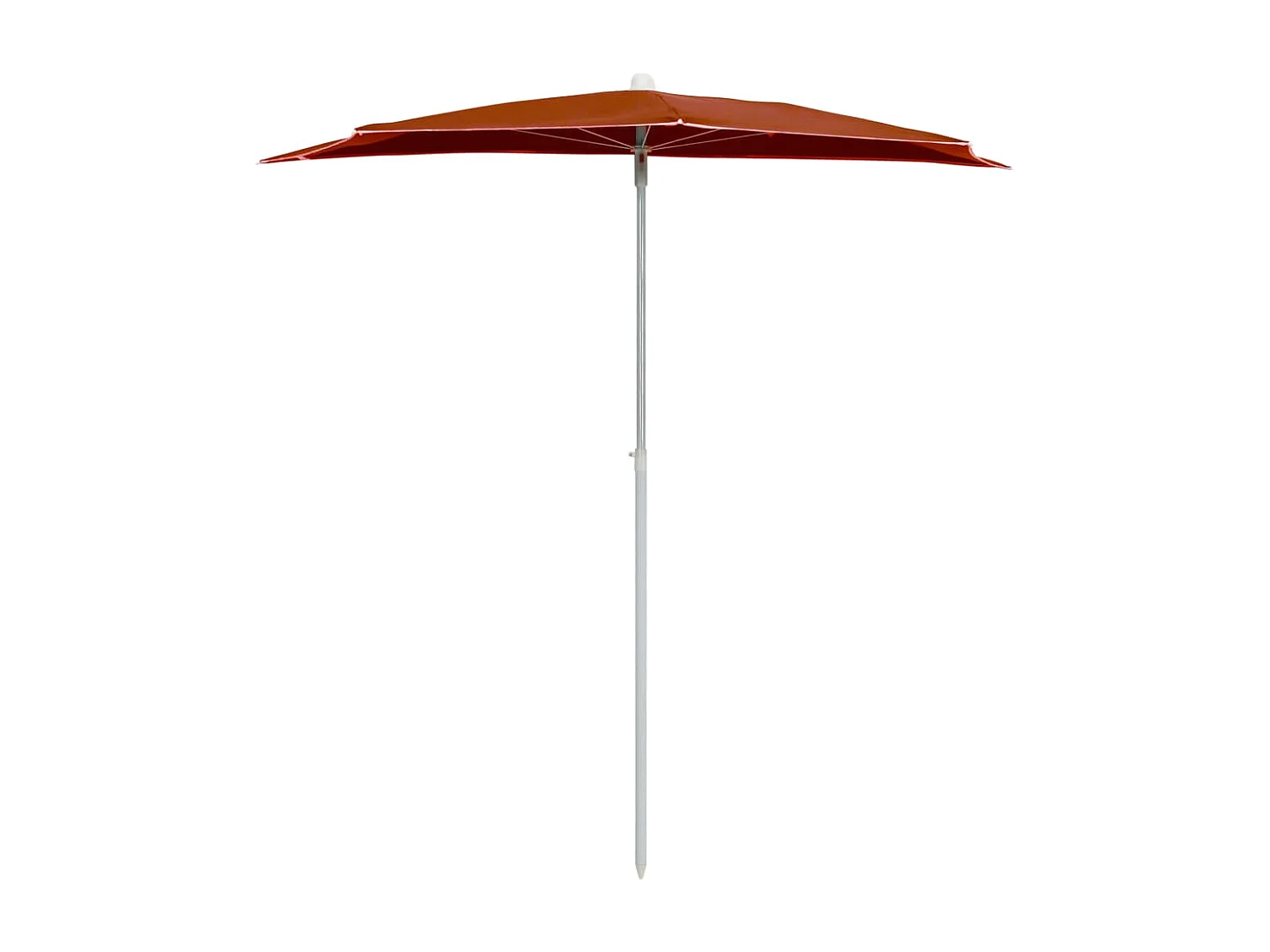 Demi-parasol de jardin avec mât 180x90 Terre cuite
