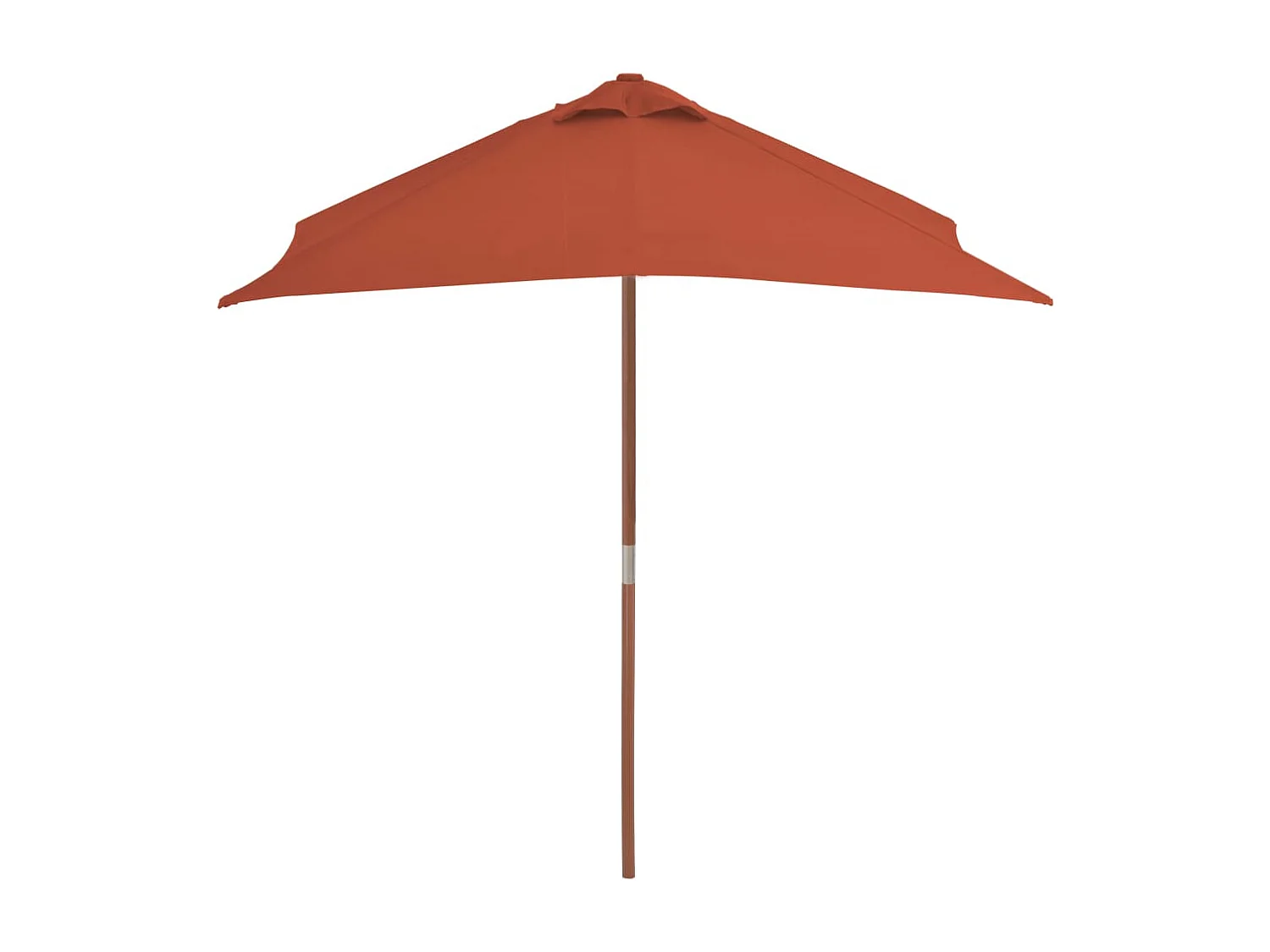 Parasol d'extérieur avec mât en bois 150x200 Terre cuite
