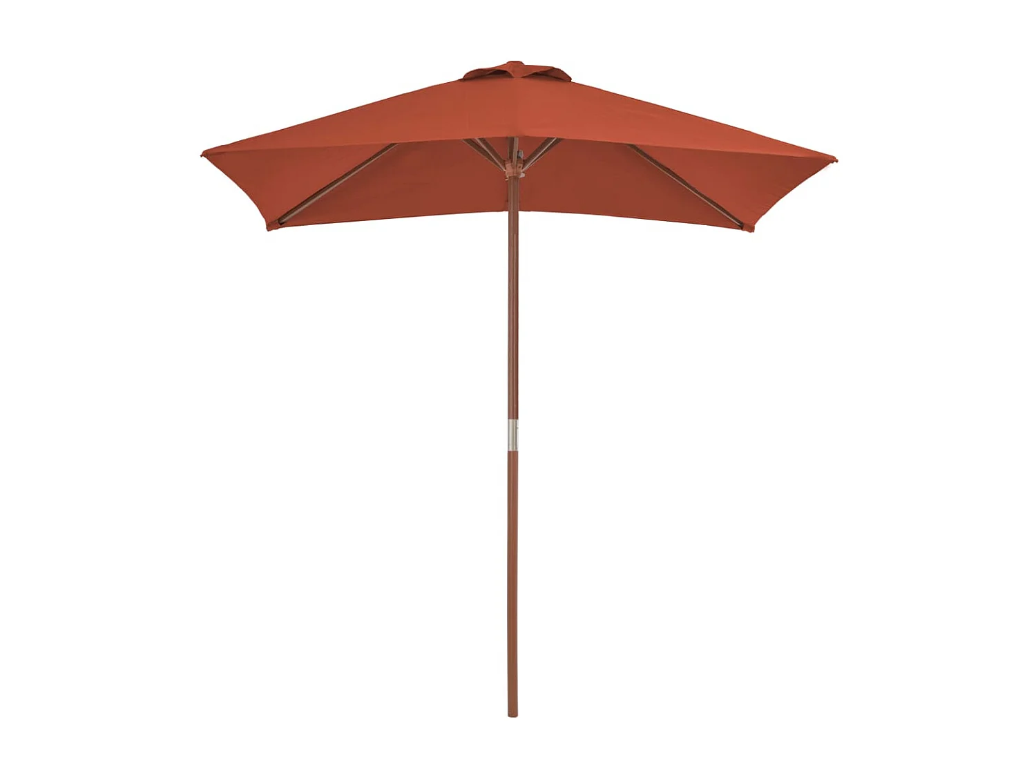 Parasol d'extérieur avec mât en bois 150x200 Terre cuite