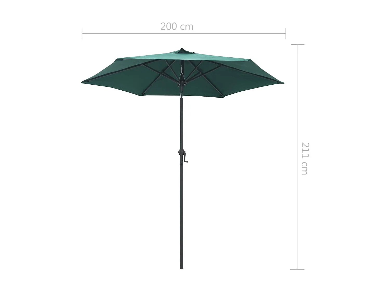 Parasol Vert 200x211 Aluminium