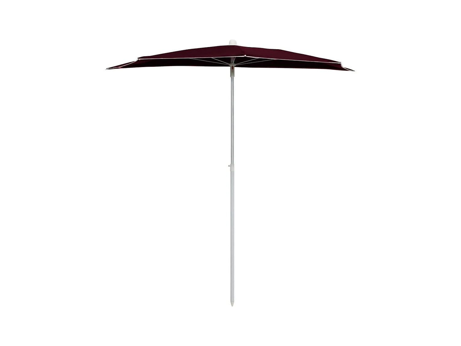 Demi-parasol de jardin avec mât 180x90 Rouge bordeaux