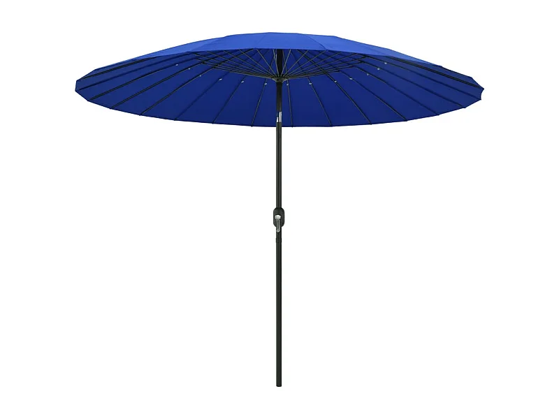 Parasol d'extérieur avec mât en aluminium 270cm Bleu azuré