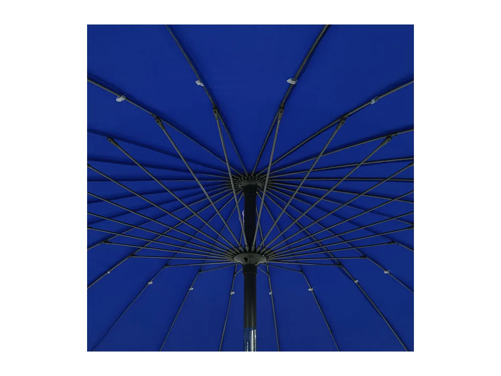 Parasol d'extérieur avec mât en aluminium 270cm Bleu azuré