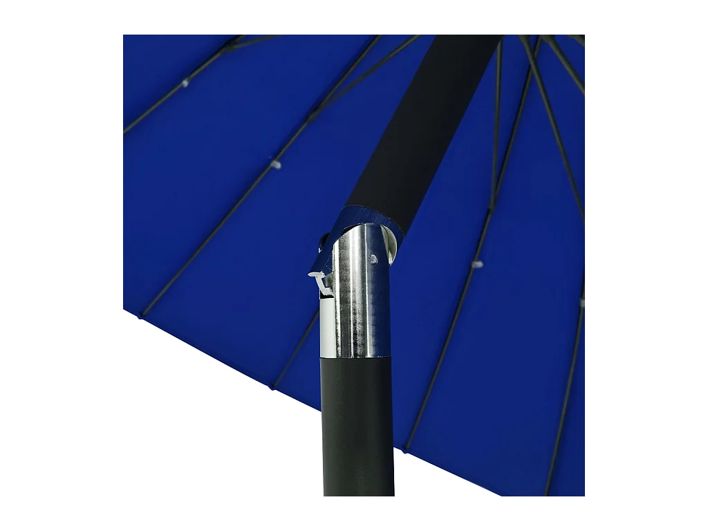 Parasol d'extérieur avec mât en aluminium 270cm Bleu azuré