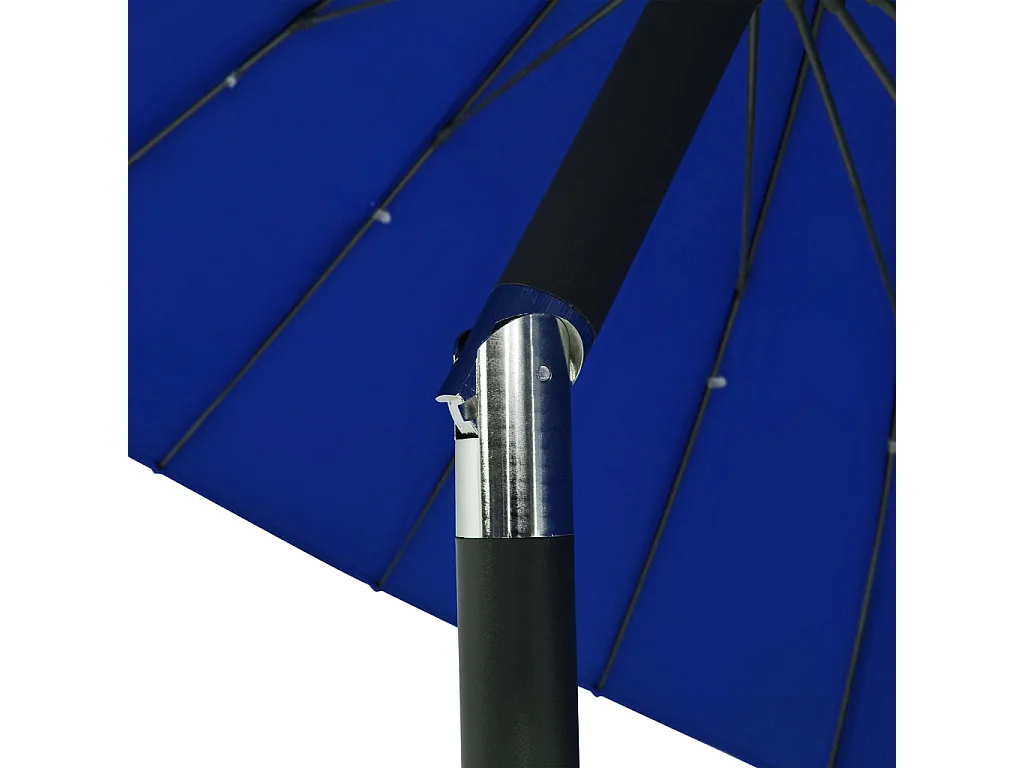 Parasol d'extérieur avec mât en aluminium 270cm Bleu azuré