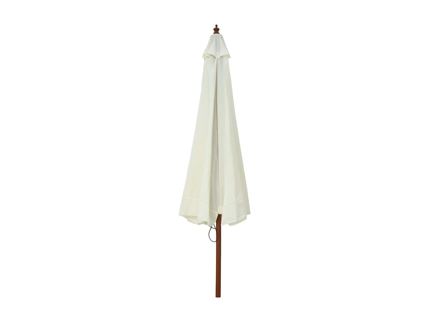 Parasol avec mât en bois 330cm Blanc sable