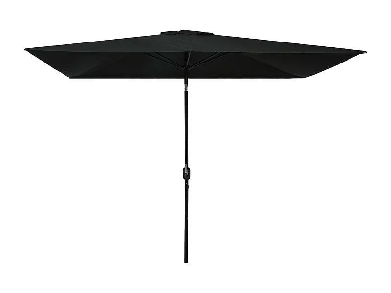 Parasol avec mât en métal 300x200 Noir