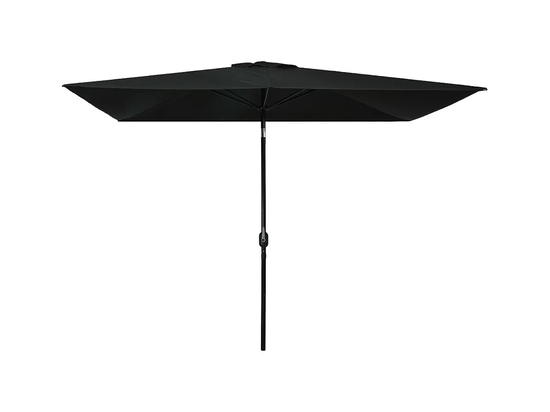 Parasol avec mât en métal 300x200 Noir