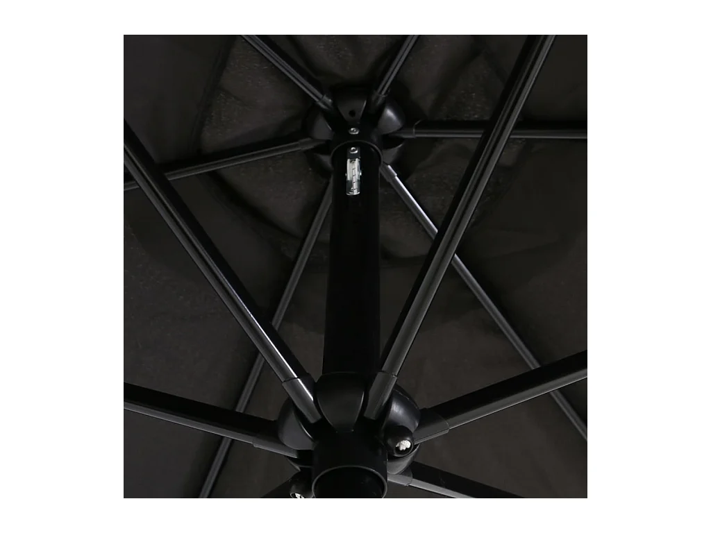 Parasol avec mât en métal 300x200 Noir