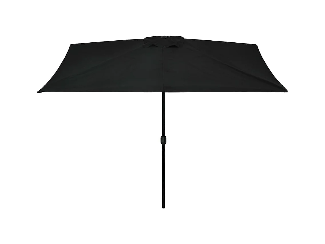 Parasol avec mât en métal 300x200 Noir