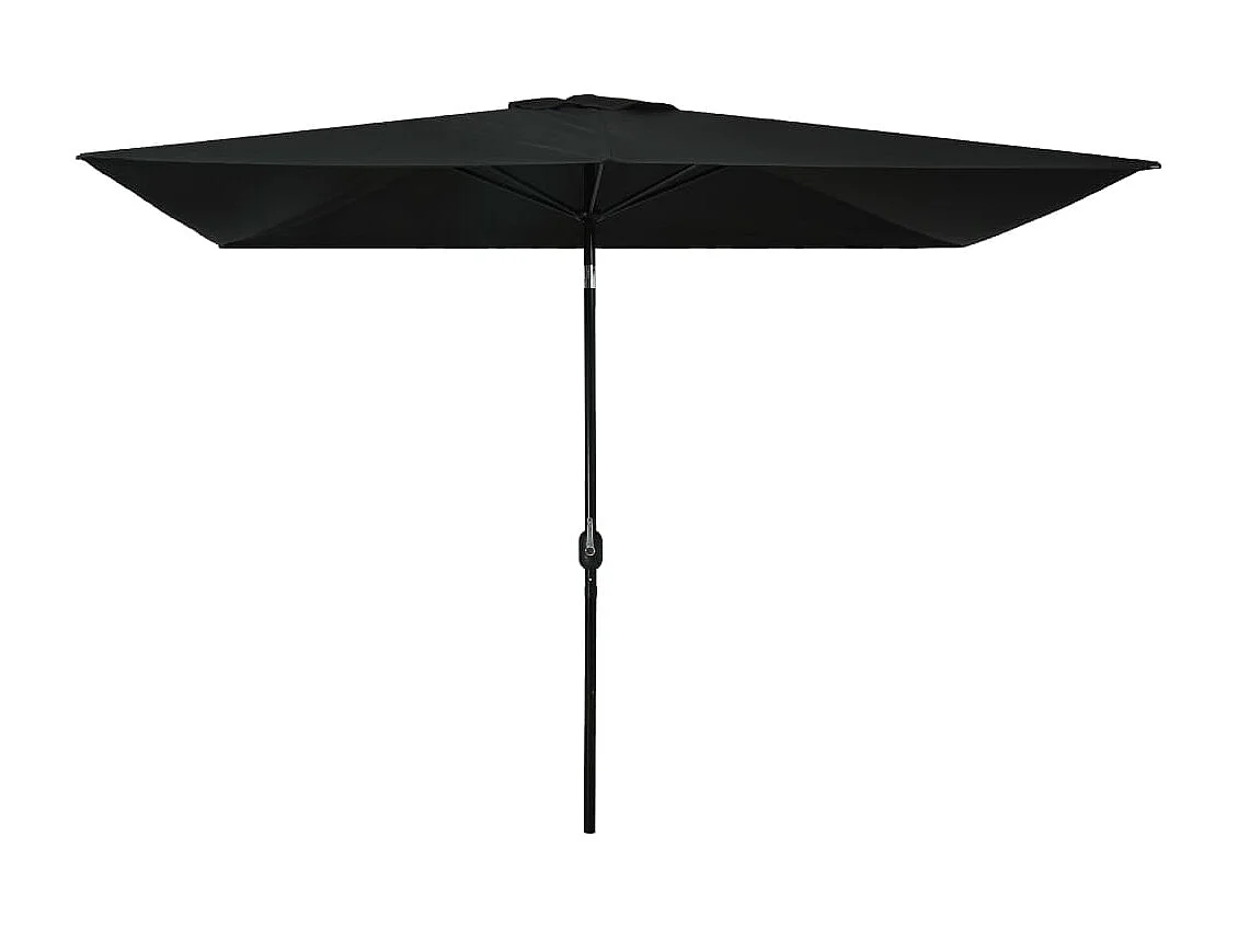 Parasol avec mât en métal 300x200 Noir