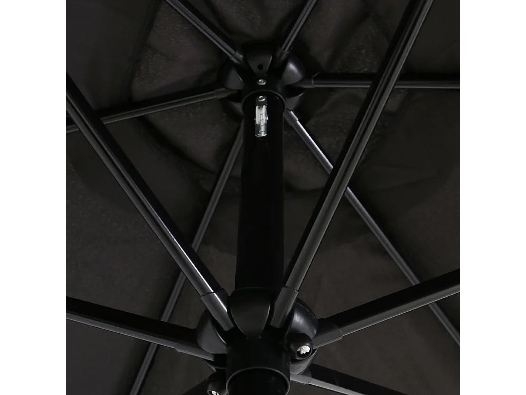 Parasol avec mât en métal 300x200 Noir