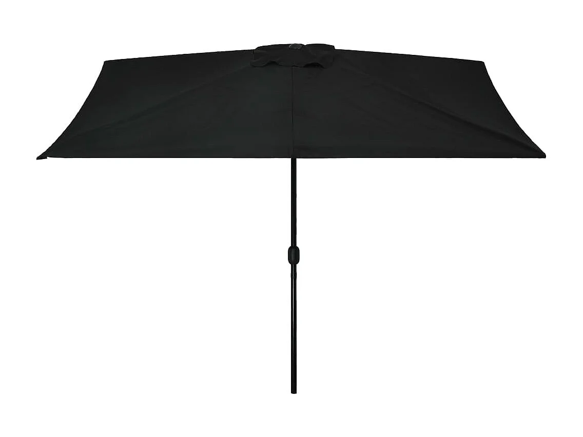 Parasol avec mât en métal 300x200 Noir