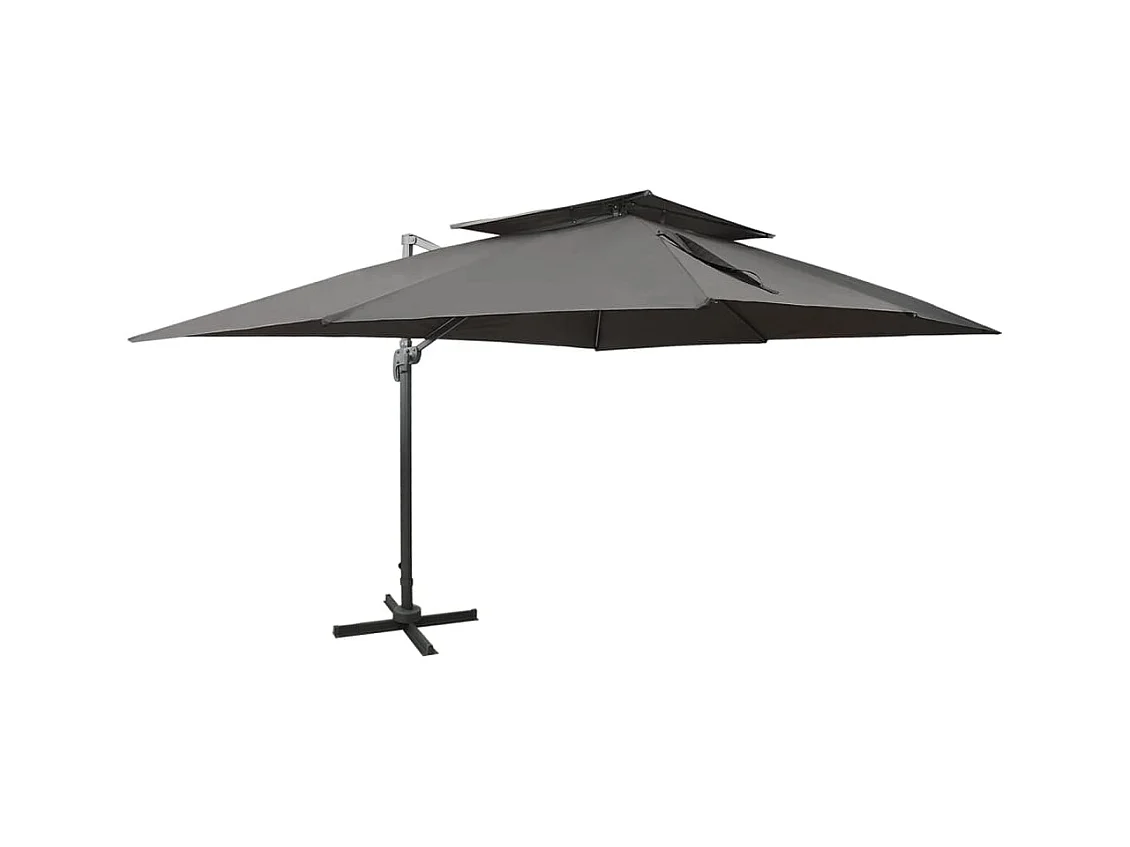 Parasol déporté à double toit Anthracite 400x300