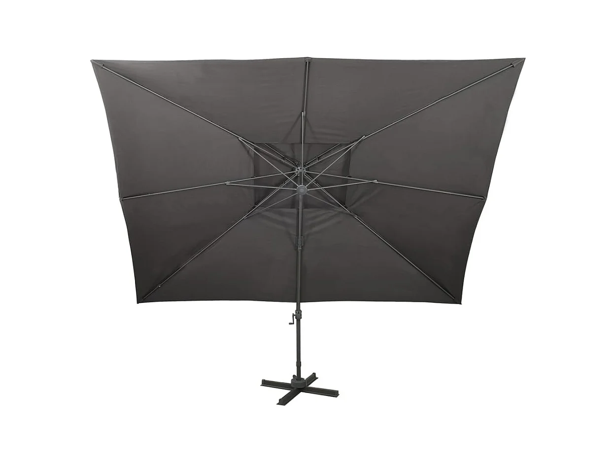 Parasol déporté à double toit Anthracite 400x300