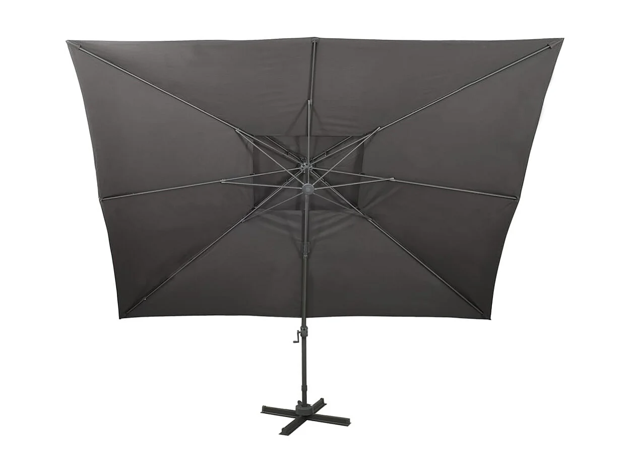 Parasol déporté à double toit Anthracite 400x300