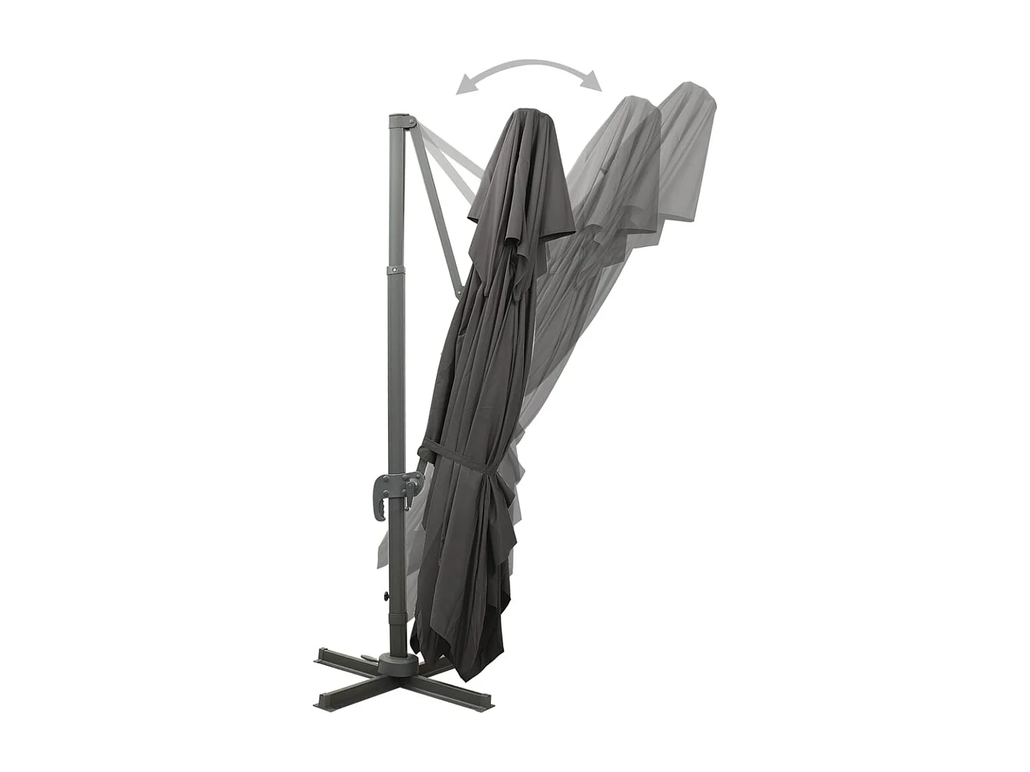 Parasol déporté à double toit Anthracite 400x300