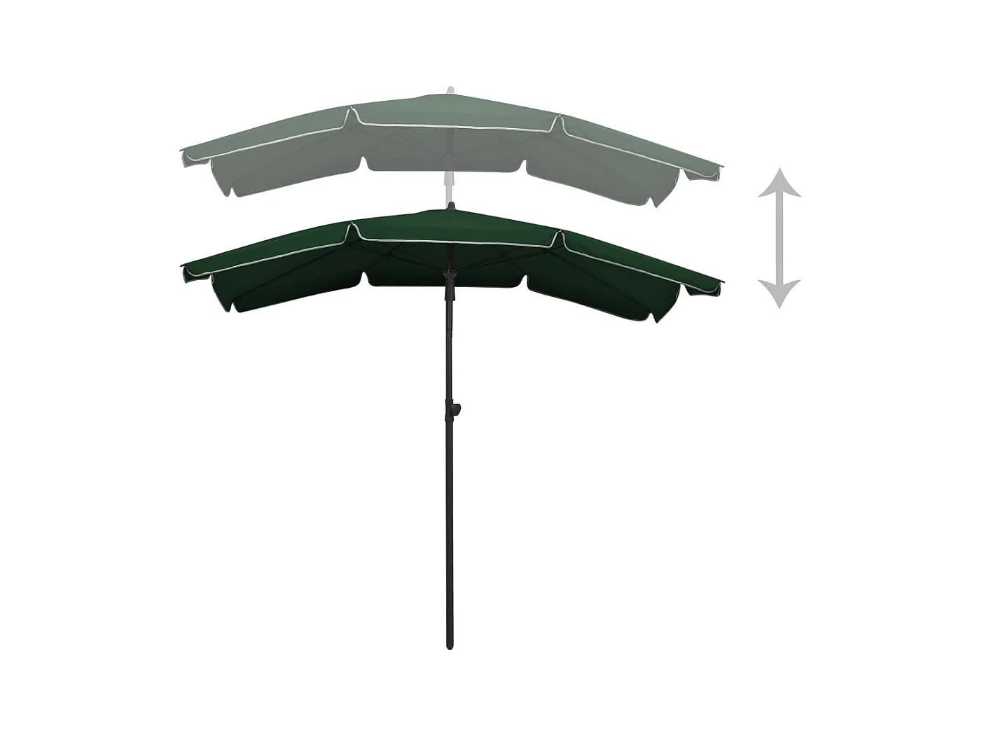 Parasol de jardin avec mât 200x130 Vert