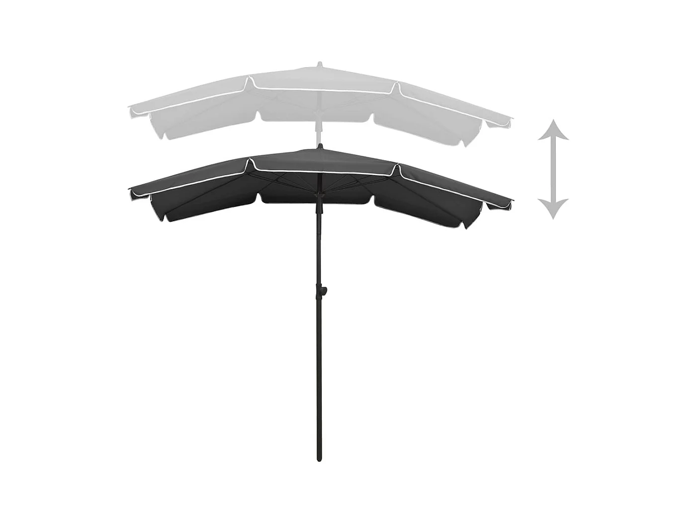 Parasol de jardin avec mât 200x130 Anthracite