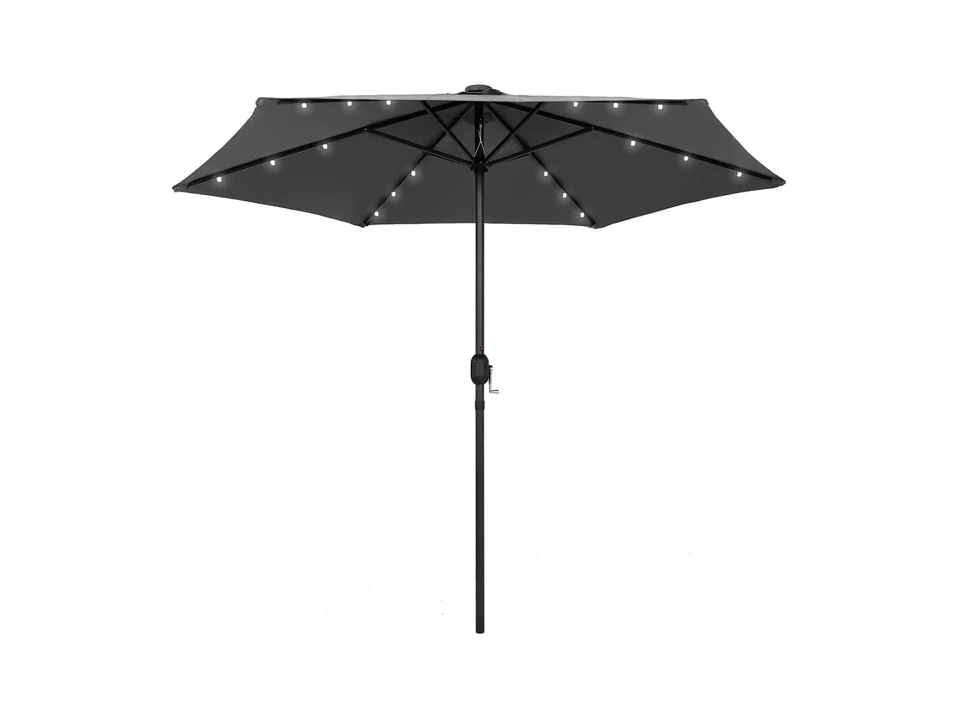 Parasol avec LED et mât en aluminium 270cm Anthracite