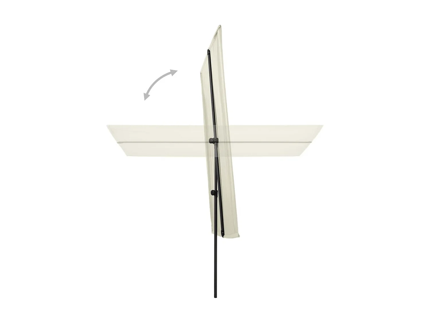 Parasol d'extérieur avec mât en aluminium 180x130 Blanc sable