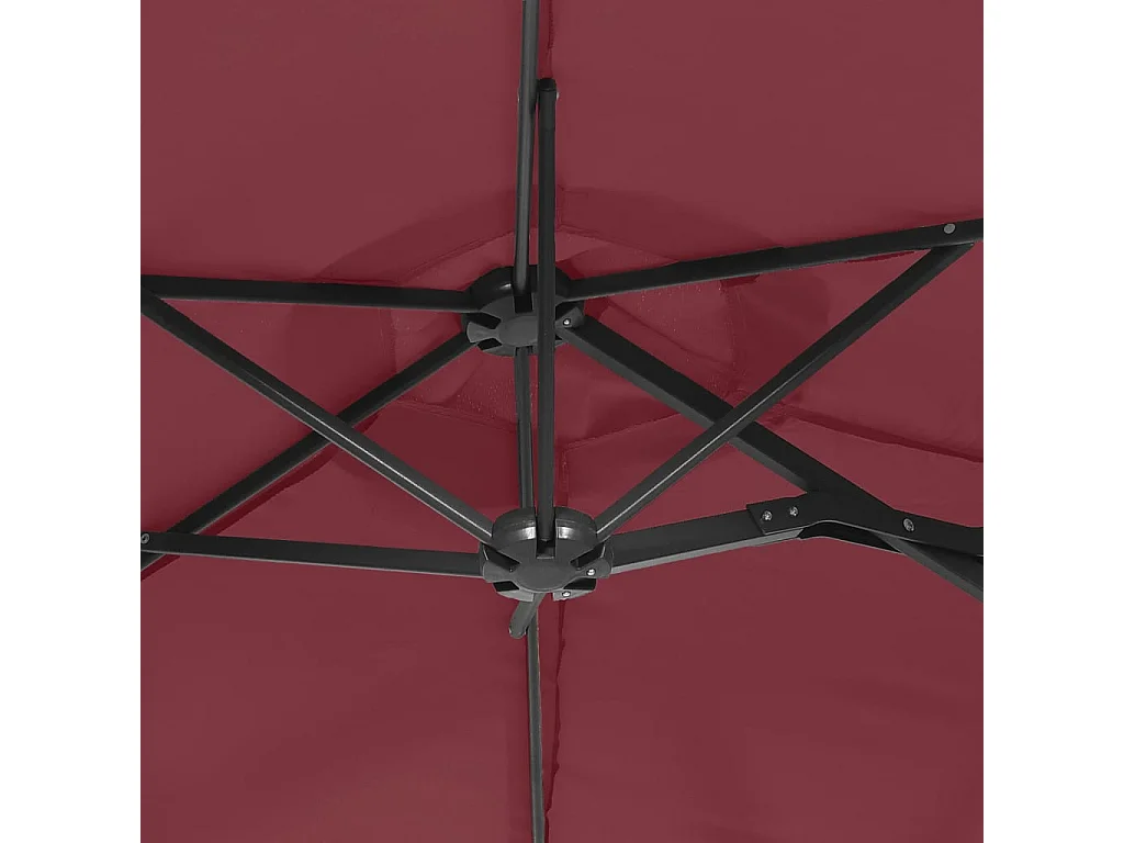 Parasol à double tête rouge bordeaux 316x240