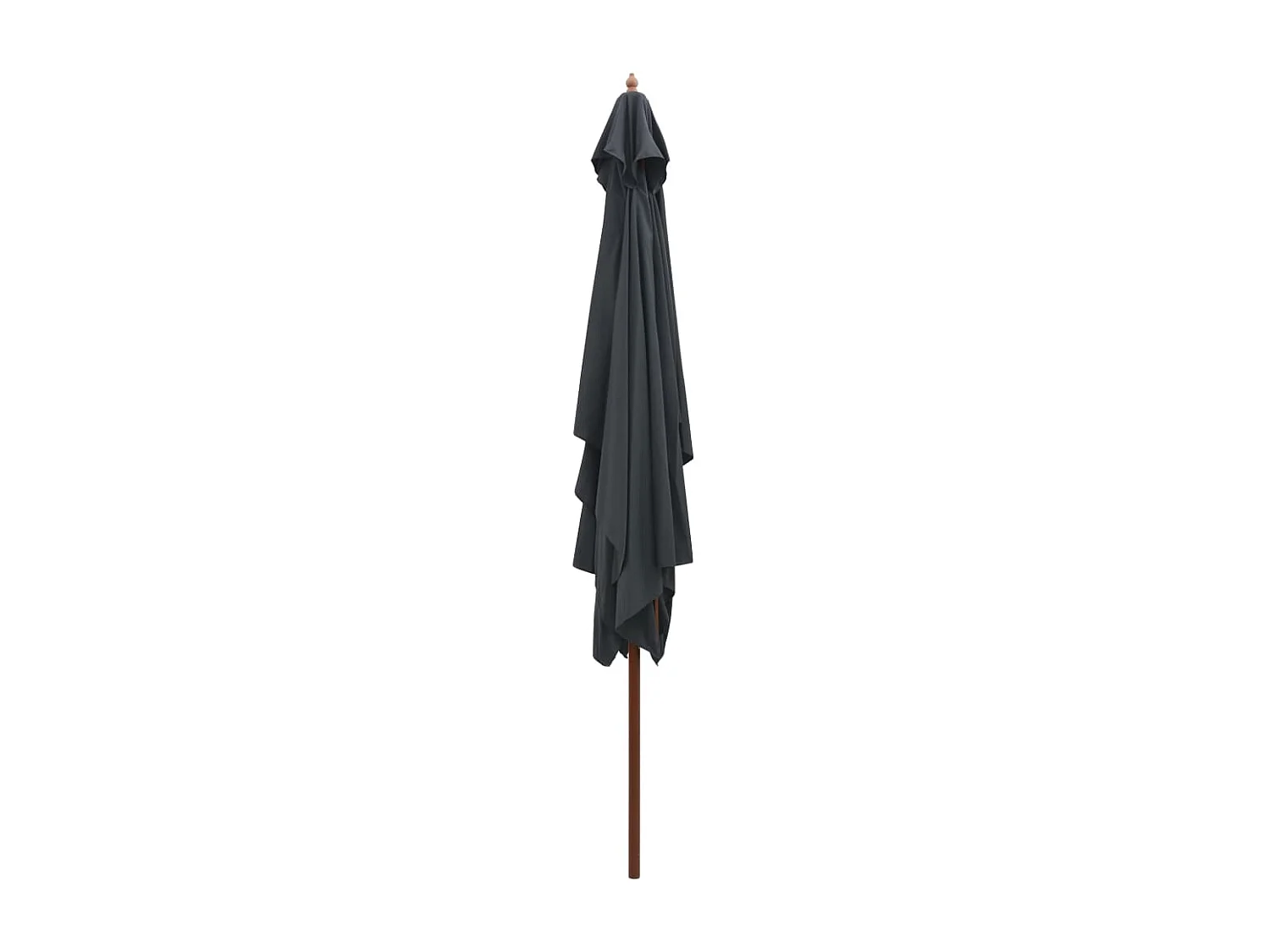 Parasol d'extérieur avec mât en bois 200x300 Anthracite