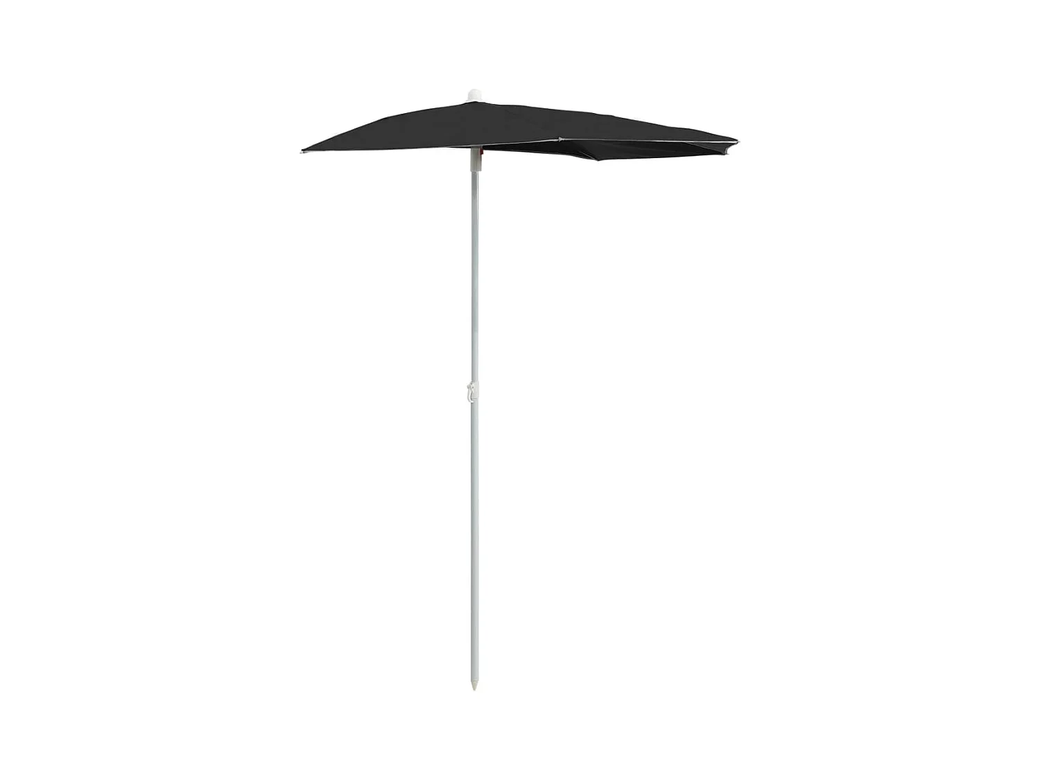 Demi-parasol de jardin avec mât 180x90 Noir