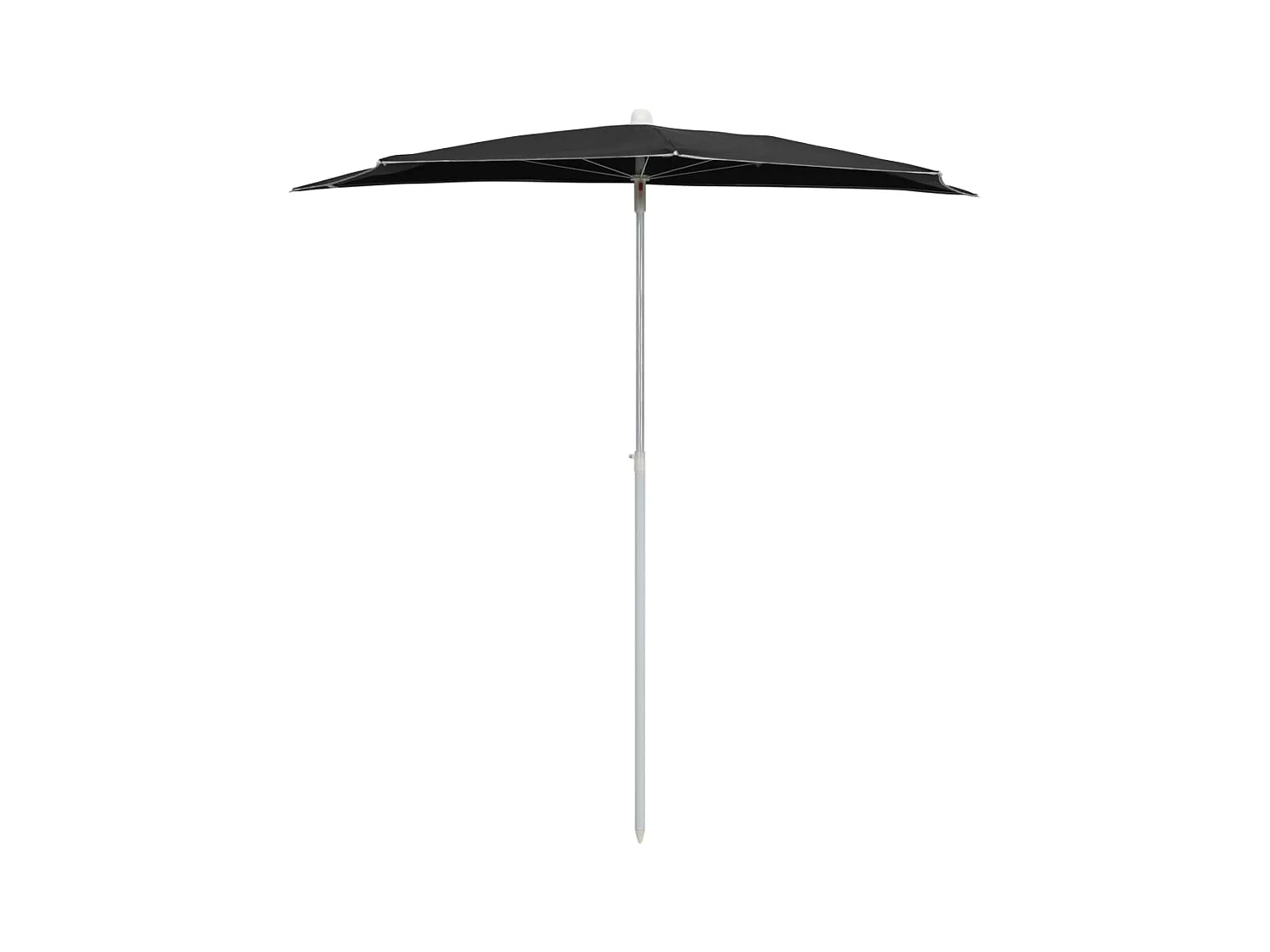 Demi-parasol de jardin avec mât 180x90 Noir