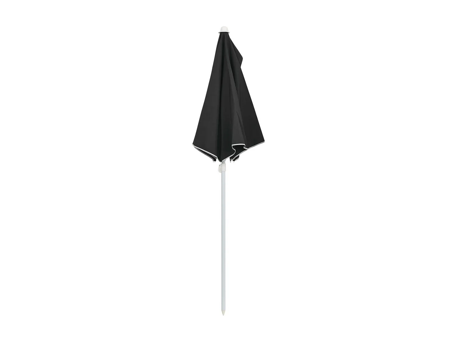 Demi-parasol de jardin avec mât 180x90 Noir