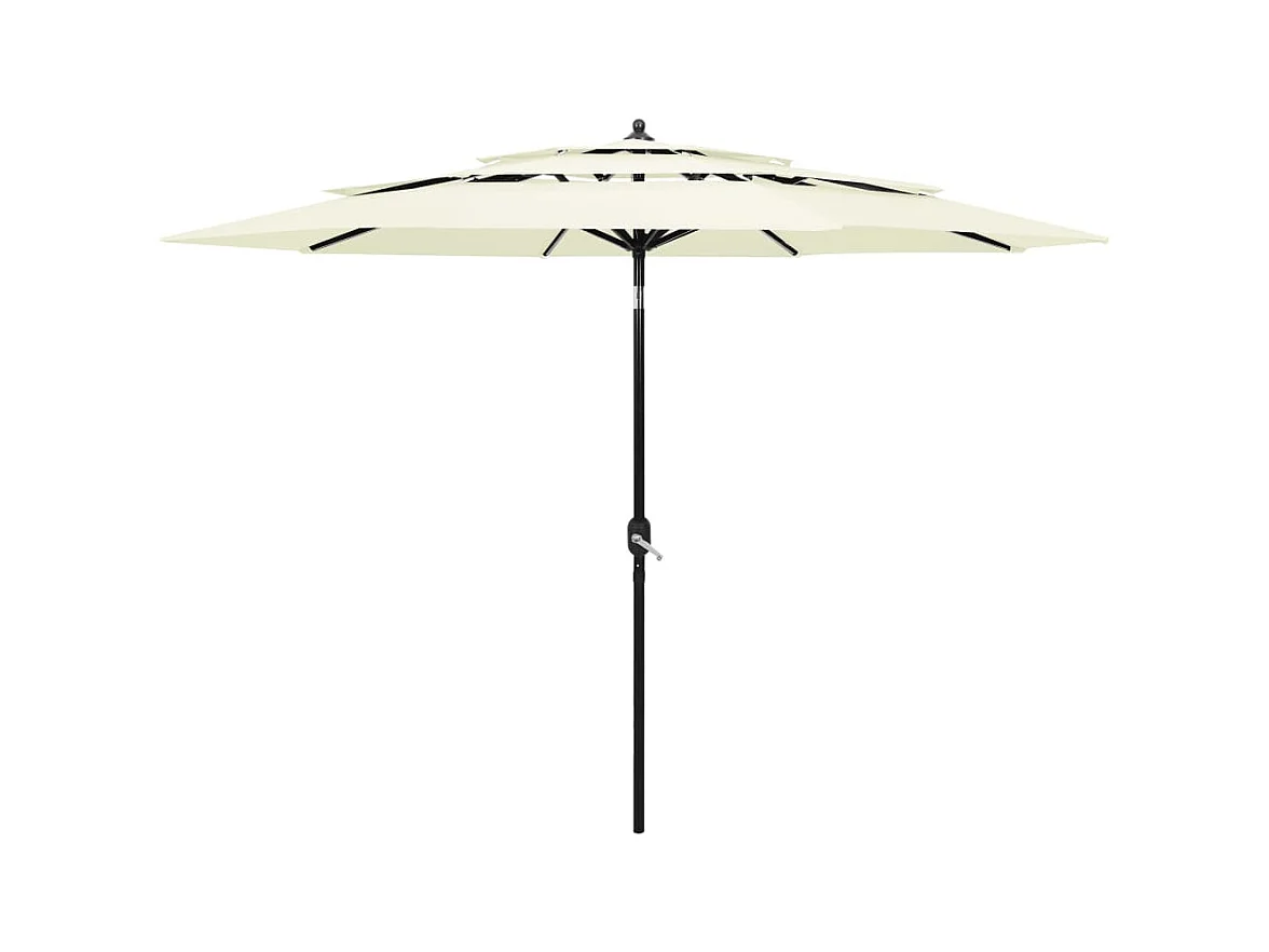 Parasol à 3 niveaux avec mât en aluminium Sable 3 m