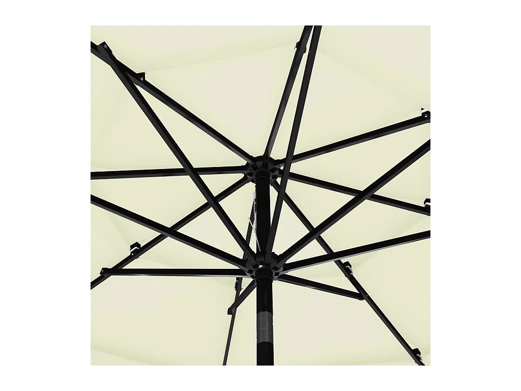 Parasol à 3 niveaux avec mât en aluminium Sable 3 m