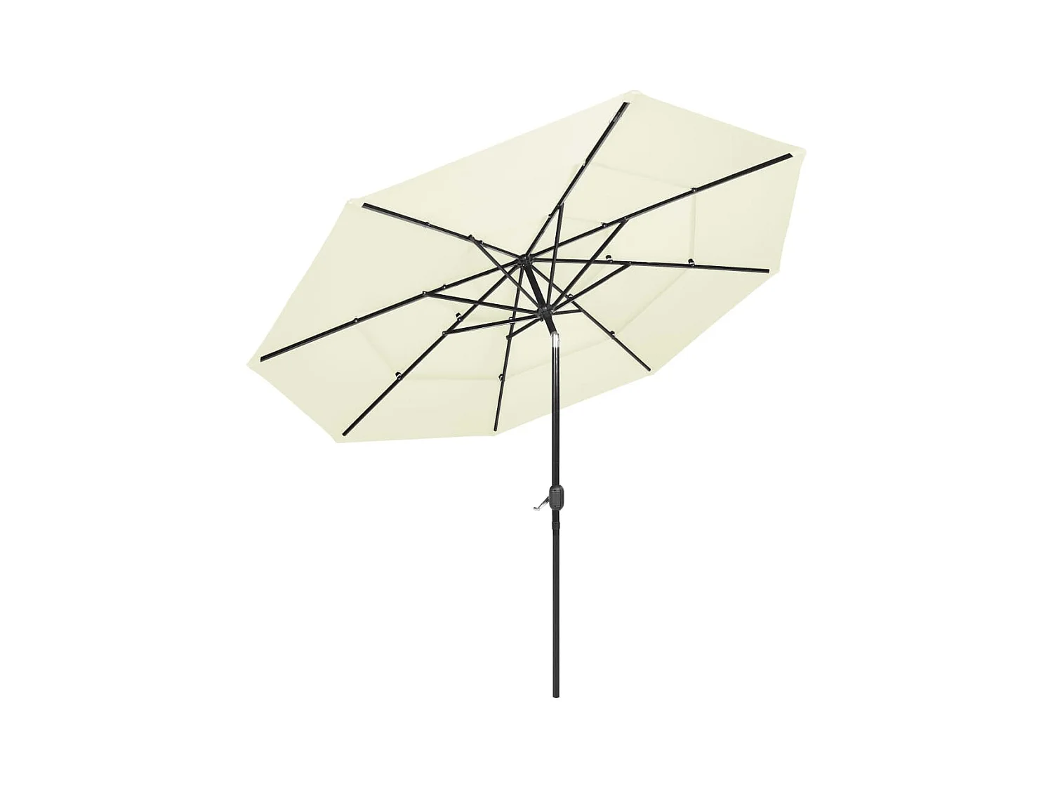 Parasol à 3 niveaux avec mât en aluminium Sable 3 m