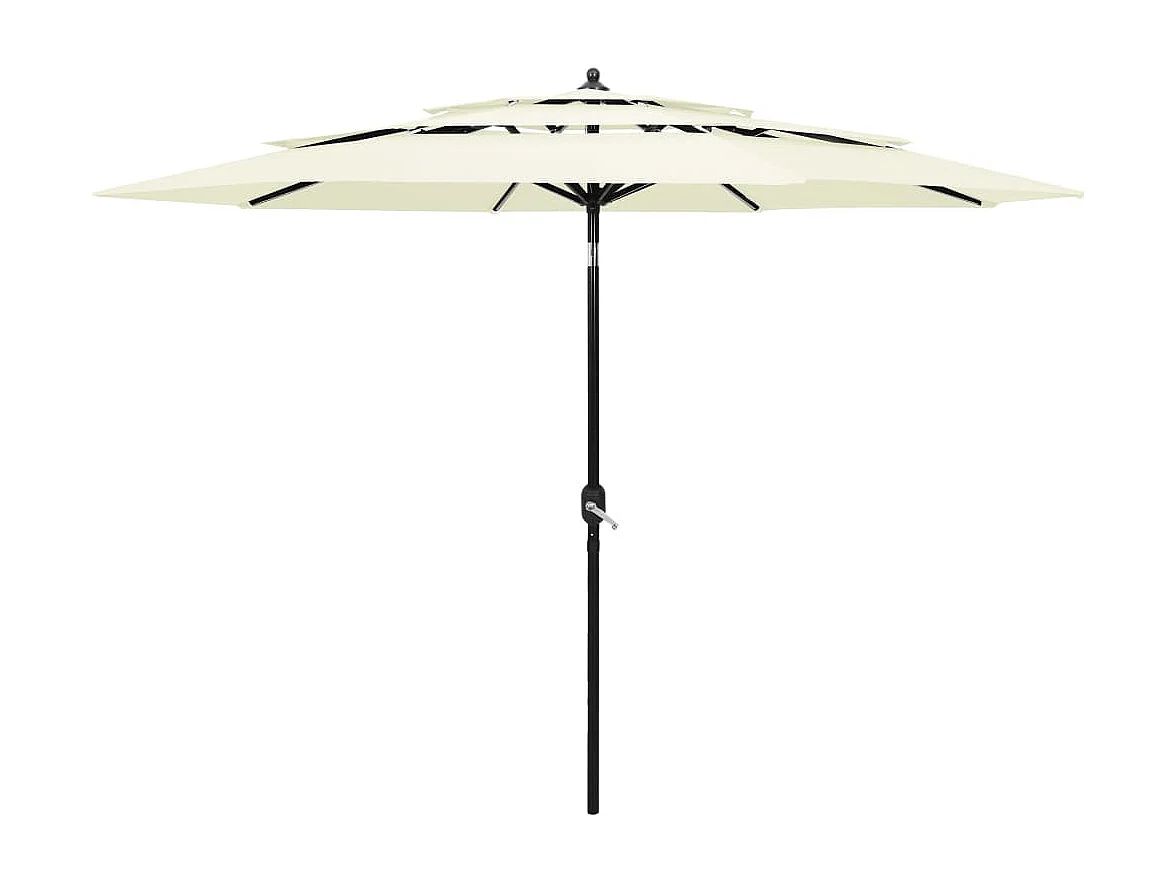 Parasol à 3 niveaux avec mât en aluminium Sable 3 m