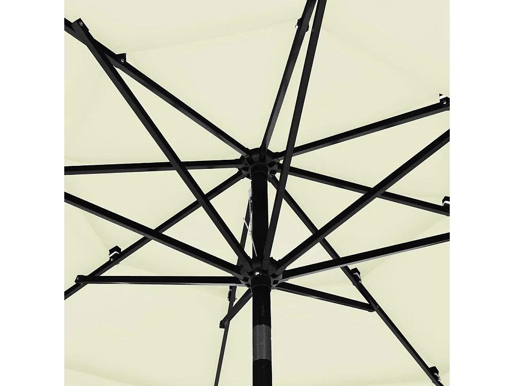 Parasol à 3 niveaux avec mât en aluminium Sable 3 m
