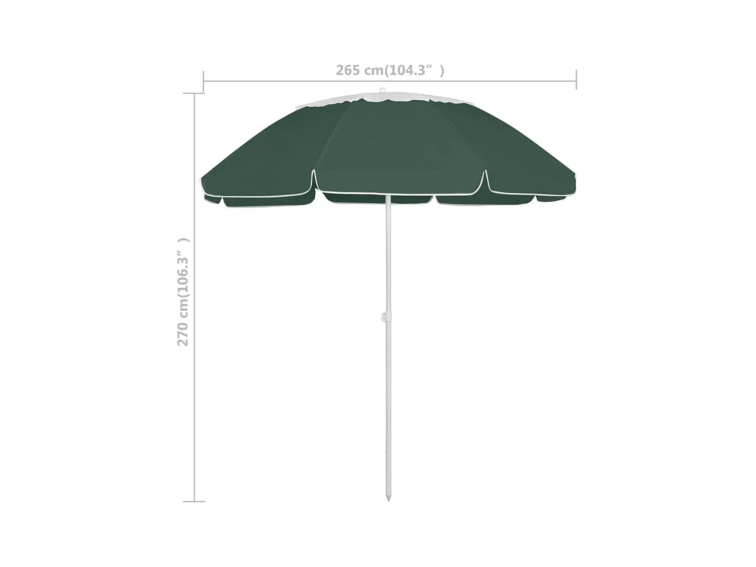 Parasol de plage Vert 300cm 3