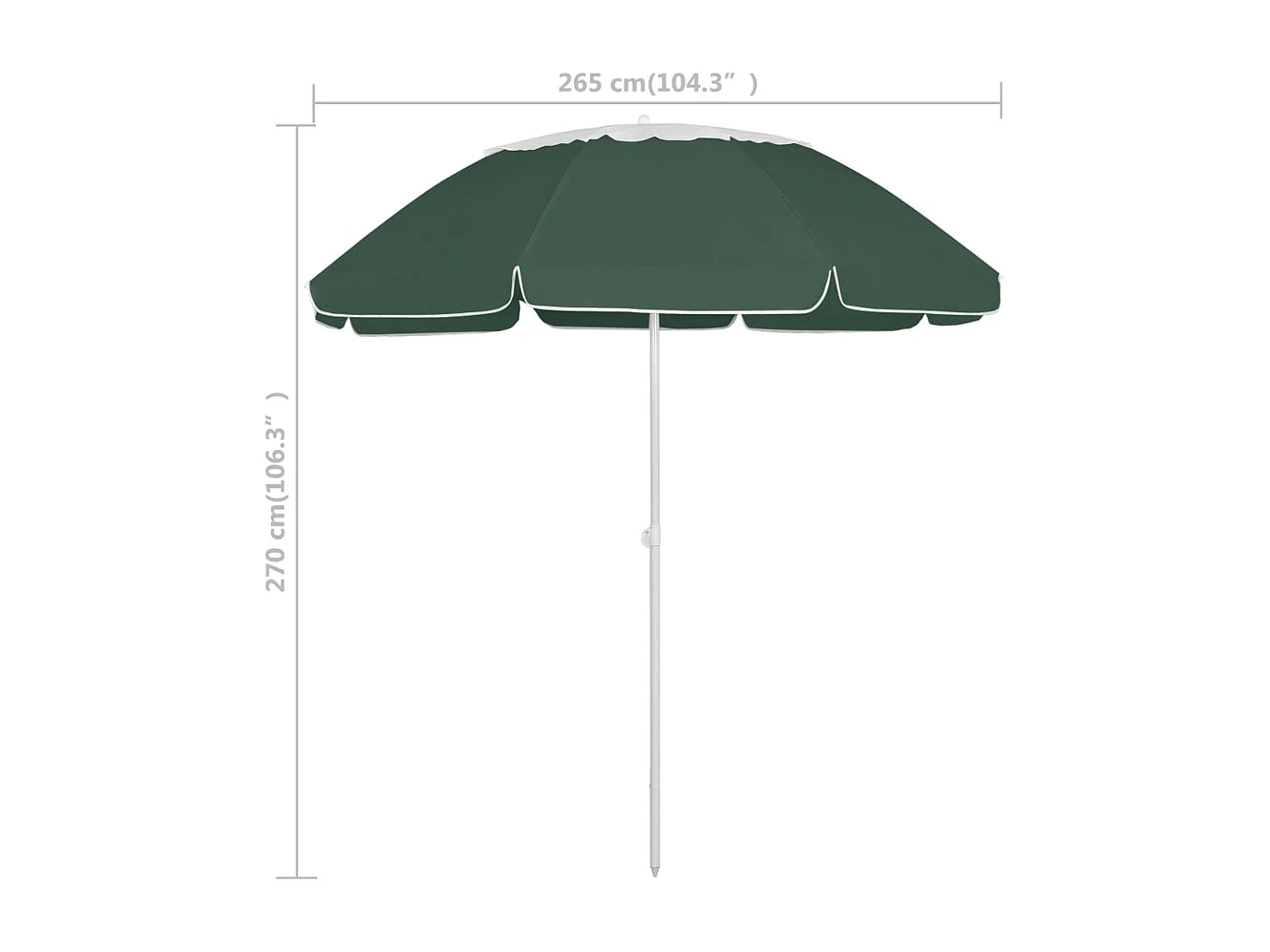 Parasol de plage Vert 300cm 3
