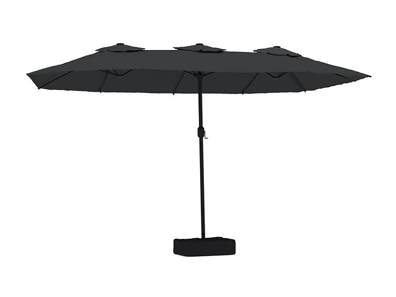 Parasol à double tête avec LED noir 449x245