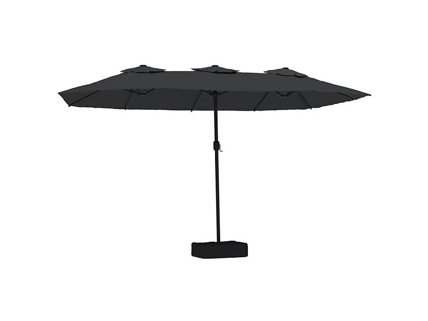 Parasol à double tête avec LED noir 449x245