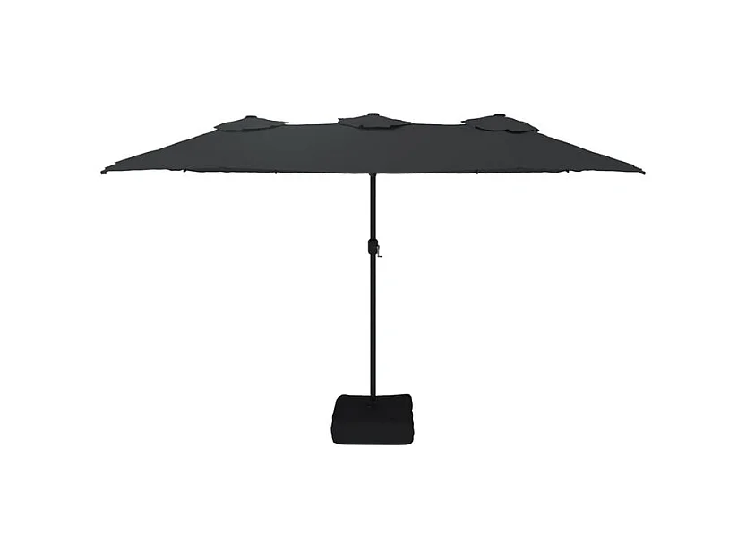 Parasol à double tête avec LED noir 449x245