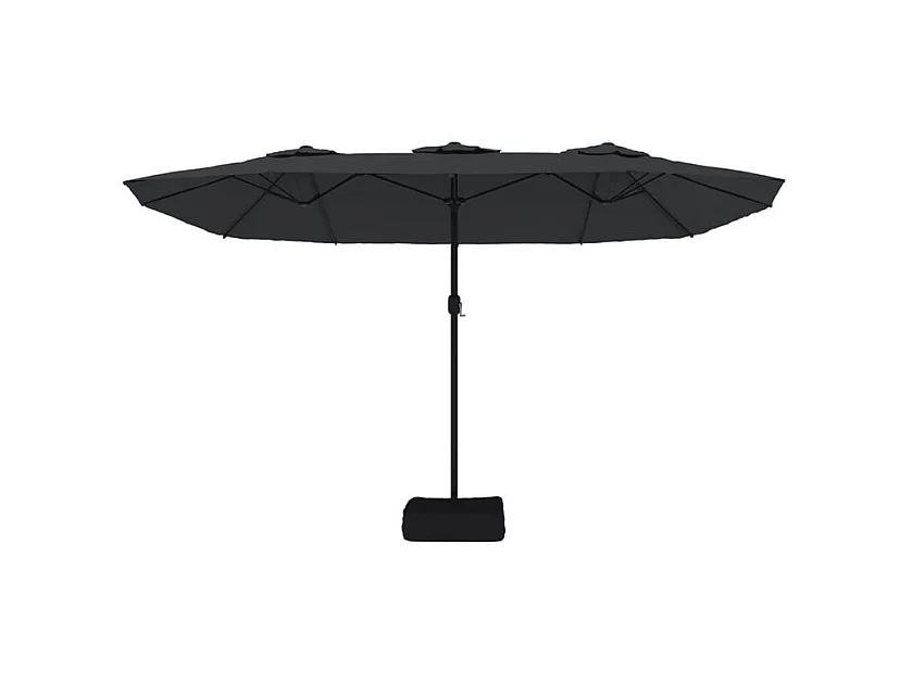 Parasol à double tête avec LED noir 449x245